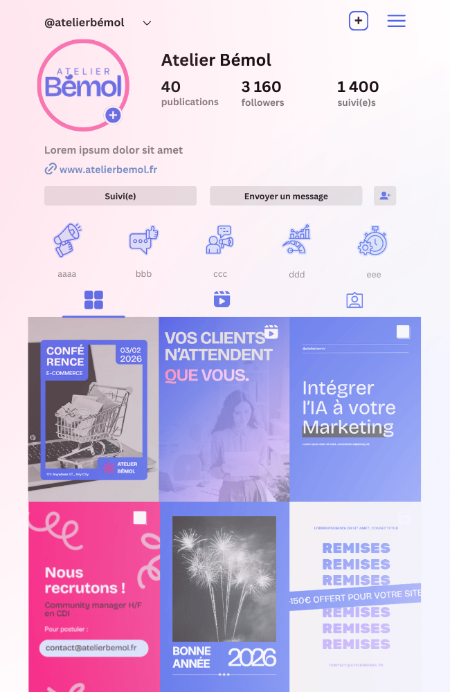 Maquette Page Réseaux Sociaux